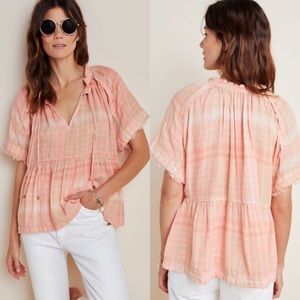 Anthropologie Pilcro and the Letterpress Bette Babydoll Blouse Size Small